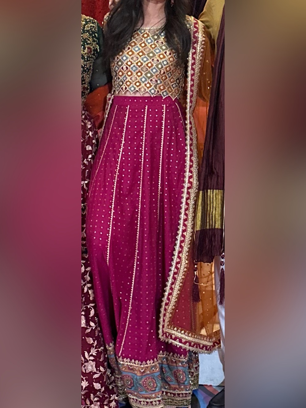 Women's Embroidered Multicolor Lehenga Choli